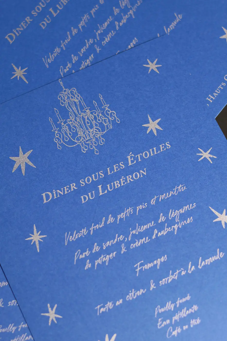 menus effet argent